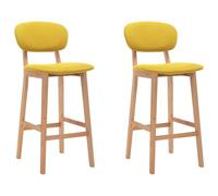 vidaXL Lot de 2 Tabourets de Bar, Chaise de Pub, Siège de Bistrot, Meuble de Salle à Manger Cuisine Salon Maison Intérieur, Jaune Moutarde Tissu