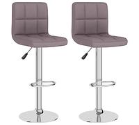 vidaXL Lot de 2 Tabourets de Bar, Chaise de Pub, Siège de Bistrot, Meuble de Salle à Manger Cuisine Salon Maison Intérieur, Taupe Tissu