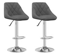vidaXL Lot de 2 Tabourets de Bar, Chaise de Pub, Siège de Bistrot, Meuble de Salle à Manger Cuisine Salon Maison Intérieur, Gris Foncé Velours