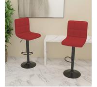 vidaXL Tabourets de bar Siège de bistrot Tissu rouge bordeaux – Lot de 2