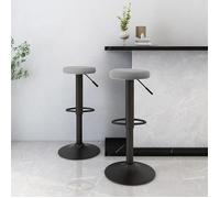 vidaXL Tabourets de bar 2 pcs, Gris clair Velours