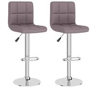 vidaXL Lot de 2 Tabourets de Bar, Chaise de Pub, Siège de Bistrot, Meuble de Salle à Manger Cuisine Salon Maison Intérieur, Taupe Tissu