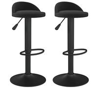 vidaXL Tabourets de bar – Lot de 2 – Velours noir