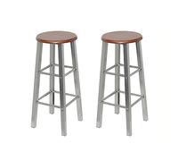 vidaXL Tabouret de bar 2 pcs Métal avec siège en MDF
