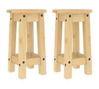 vidaXL Lot de 2 Tabourets de bar 4005699 - Chaise de pub siège de bistrot bois massif de pin