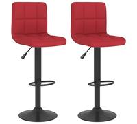 vidaXL Tabourets de bar Siège de bistrot Tissu rouge bordeaux – Lot de 2