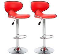 vidaXL Lot de 2 tabourets de bar – Chaise de pub en similicuir rouge