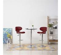 vidaXL Tabourets de bar Lot de 2 – Chaise de pub en similicuir Rouge bordeaux