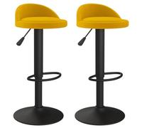 vidaXL Tabourets de bar Lot de 2 Jaune Velours