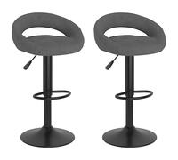 vidaXL Tabourets de bar Lot de 2 velours gris foncé