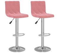 vidaXL Lot de 2 Tabourets de Bar, Chaise de Pub, Siège de Bistrot, Meuble de Salle à Manger Cuisine Salon Maison Intérieur, Rose Velours