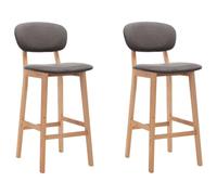 vidaXL Lot de 2 Tabourets de Bar, Chaise de Pub, Siège de Bistrot, Meuble de Salle à Manger Cuisine Salon Maison Intérieur, Gris Clair Tissu