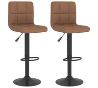 vidaXL Tabourets de bar Lot de 2 Tissu marron