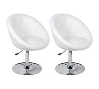 vidaXL Lot de 2 Tabourets de Bar, Chaise de Pub, Siège de Bistrot, Meuble de Salle à Manger Cuisine Salon Maison Intérieur, Blanc Similicuir