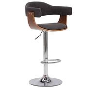 vidaXL Lot de 2 Tabourets de Bar, Chaise de Pub, Siège de Bistrot, Meuble de Salle à Manger Cuisine Salon Maison Intérieur, Gris Bois Courbé et Tissu