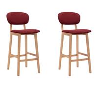 vidaXL Tabourets de Bar Lot de 2 Rouge Bordeaux Tissu