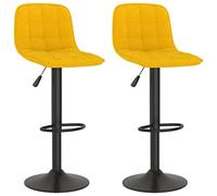 vidaXL Lot de 2 Tabourets de Bar, Chaise de Pub, Siège de Bistrot, Meuble de Salle à Manger Cuisine Salon Maison Intérieur, Jaune Velours