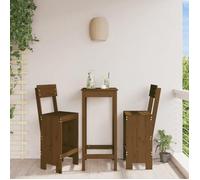 2 pcs Tabourets marron miel 40x48,5x115,5 cm bois massif de pin