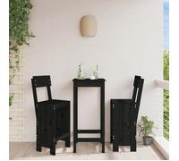 vidaXL Tabourets de bar 825363 - Lot de 2 en bois massif de pin Noir 40x48,5x115,5 cm