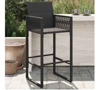 vidaXL Tabourets de bar de jardin lot de 2 noir résine tressée 368702
