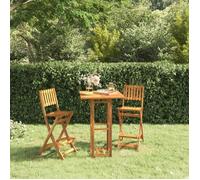 vidaXL Lot de 2 Tabourets de Bar d'Extérieur Pliants, Chaise de Pub, Siège de Bistrot, Meuble de Terrasse Balcon Patio, Bois 319188