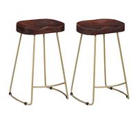 Vidaxl Tabourets De Bar Gavin 2 Pcs Bois De Manguier Massif Multicolore