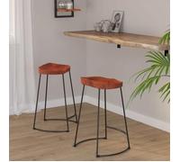 Tabourets de bar Gavin lot de 2 45x40x63cm bois massif manguier