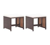 vidaXL Lot de 2 Tabourets de Jardin avec Coussins, Chaise de Pub, Siège de Terrasse, Meuble de Bistrot Patio Extérieur, 46417