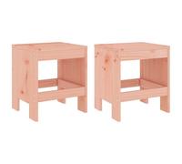 vidaXL Lot de 2 Tabourets de Jardin, Chaise de Pub, Siège de Bistrot, Meuble de Terrasse Balcon Patio Extérieur, Bois Massif Douglas