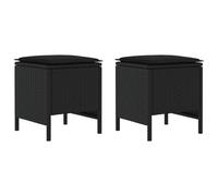 vidaXL Lot de 2 tabourets de jardin noirs 38 x 38 x 45 cm en rotin PE Solutions créatives Design moderne innovations techniques façonner ensemble l'avenir stratégies pour une croissance durable