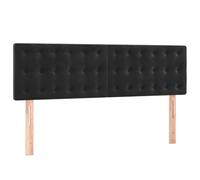 vidaXL Lot de 2 têtes de lit en velours Noir 72 x 5 x 78/88 cm