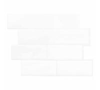 vidaXL Lot de 20 carreaux de métro en polyuréthane et PET élégants et résistants - Décoration rectangulaire pour salle de bain et cuisine - Blanc - 29 x 21 cm
