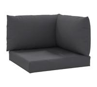 vidaXL Lot de 3 Coussins de Palette, Coussins de Siège de Salon, Coussins de Canapé de Jardin, Coussins de Chaise Extérieur, Anthracite Tissu Oxford