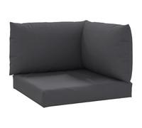 vidaXL Lot de 3 Coussins de Palette, Coussins de Siège de Salon, Coussins de Canapé de Jardin, Coussins de Chaise Extérieur, Anthracite Tissu Oxford