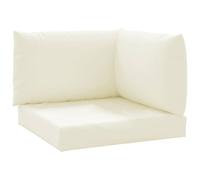 vidaXL Coussins de palette Lot de 3 – Galettes de siège imperméables, tissu Oxford blanc crème