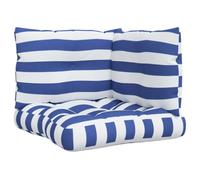 vidaXL Coussins de palette 3 pcs rayures bleues/blanches tissu oxford