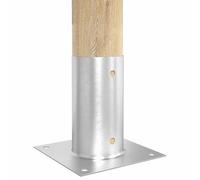 vidaXL Lot de 4 ancrages au sol ronds argentés 15 x 15 x 15 cm - En métal - Ancrage au sol moderne et robuste pour une stabilité en plein air - Accessoires de feu et outils de jardin pratiques
