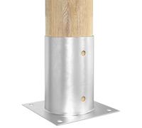 vidaXL Lot de 4 ancrages au sol ronds argentés 15 x 15 x 15 cm - En métal - Ancrage au sol moderne et robuste pour une stabilité en plein air - Accessoires de feu et outils de jardin pratiques
