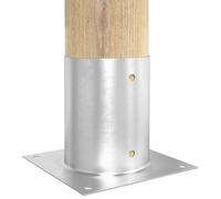 vidaXL Lot de 4 ancrages au sol ronds argentés 18 x 18 x 15 cm - En métal - Ancrage au sol moderne et robuste pour une stabilité en plein air - Accessoires de feu et outils de jardin pratiques