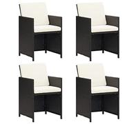 Vidaxl Chaises À Manger De Jardin Avec Coussins 4 Pcs Noir Poly Rotin