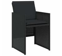 vidaXL Lot de 4 Chaises de Jardin avec Coussins, Sièges avec Dossier, Chaises à Manger, Meubles de Terrasse Patio, Noir Résine Tressée