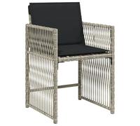 vidaXL Lot de 4 Chaises de Jardin avec Coussins, Sièges avec Dossier, Chaises à Manger, Meubles de Terrasse Patio, Gris Clair Résine Tressée