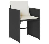 vidaXL Lot de 4 Chaises de Jardin avec Coussins, Sièges avec Dossier, Chaises à Manger, Meubles de Terrasse Patio, Noir Résine Tressée