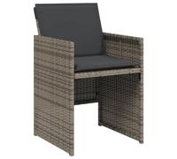 vidaXL Lot de 4 Chaises de Jardin avec Coussins, Sièges avec Dossier, Chaises à Manger, Meubles de Terrasse Patio, Gris Résine Tressée