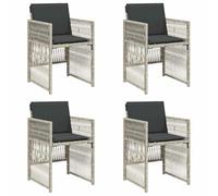 Lot de 4 Chaises de Jardin avec Coussins, Sièges avec Dossier, Chaises à Manger, Meubles de Terrasse Patio, Gris 364971