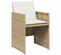 Vidaxl Chaises De Jardin Avec Coussins Lot De 4 Beige Résine Tressée