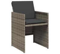 vidaXL Lot de 4 Chaises de Jardin avec Coussins, Sièges avec Dossier, Chaises à Manger, Meubles de Terrasse Patio, Gris Résine Tressée