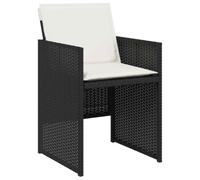 vidaXL Lot de 4 Chaises de Jardin avec Coussins, Sièges avec Dossier, Chaises à Manger, Meubles de Terrasse Patio, Noir Résine Tressée