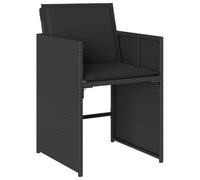 Chaises de jardin lot de 4 avec coussins noir résine tressée4007456