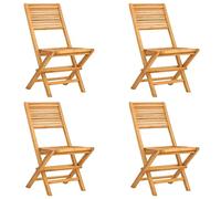 vidaXL Lot de 4 Chaises de Jardin Pliantes, Sièges de Terrasse, Chaises de Balcon, Meubles de Patio Pique-Nique Extérieur, Bois Massif Teck
